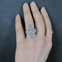 Estate Sterling Silver Smoky Cz Cocktail Ring Size 6