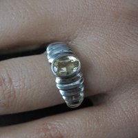 Sterling Silver Citrine Ring Size 7