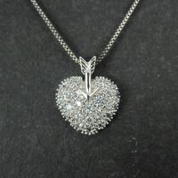 Sterling Silver Arrow Heart Pendant Necklace