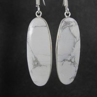 Simple Howlite Earrings Sterling Silver
