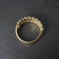 Vermeil Sterling Cz Dome Ring Size 8 Estate Jewelry