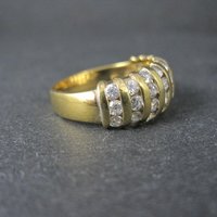 Vermeil Sterling Cz Dome Ring Size 8 Estate Jewelry