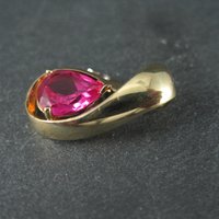 Vermeil Sterling Synthetic Ruby Pendant