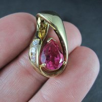 Vermeil Sterling Synthetic Ruby Pendant