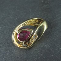 Vermeil Sterling Synthetic Ruby Pendant