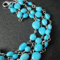 Sterling Silver 4 Strand Turquoise Bracelet