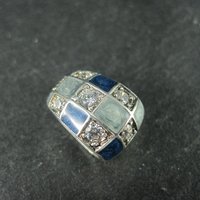 Sterling Silver Blue Enamel Diamonique Slider Pendant Ross Simons