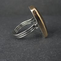 Large Vintage Sterling Tigers Eye Ring Size 7.5