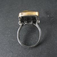 Large Vintage Sterling Tigers Eye Ring Size 7.5
