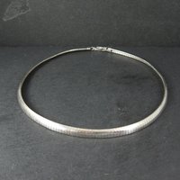 Sterling Silver 6mm Omega Chain Necklace 16" Vintage Italian