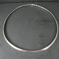 Sterling Silver 6mm Omega Chain Necklace 16" Vintage Italian