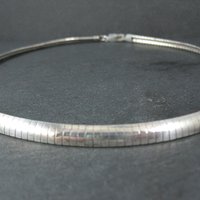 Sterling Silver 6mm Omega Chain Necklace 16" Vintage Italian
