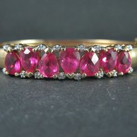Rare Ross Simons Vermeil Sterling Pink Sapphire Bangle Bracelet