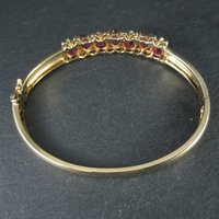 Rare Ross Simons Vermeil Sterling Pink Sapphire Bangle Bracelet