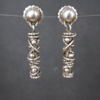 Southwestern Sterling Silver Twisted Wire Earrings Mod Contemporary