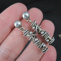 Southwestern Sterling Silver Twisted Wire Earrings Mod Contemporary