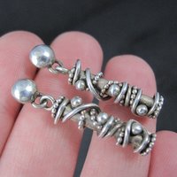 Southwestern Sterling Silver Twisted Wire Earrings Mod Contemporary