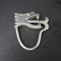 Mexican Sterling Dragon Head Key Ring Keychain Taxco Silver