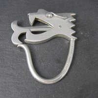 Mexican Sterling Dragon Head Key Ring Keychain Taxco Silver