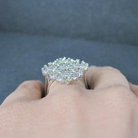 Estate Sterling Silver Smoky Cz Cocktail Ring Size 6