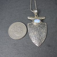 Sterling Arrowhead Opal Pendant Necklace