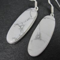 Simple Howlite Earrings Sterling Silver
