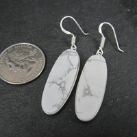 Simple Howlite Earrings Sterling Silver