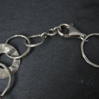 Vintage Hammered Circle Bracelet Sterling Silver 7.75"