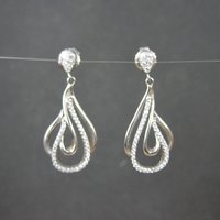 Sterling Silver Cubic Zirconia Earrings New Old Stock