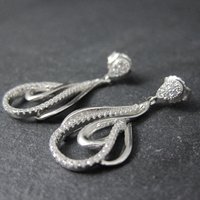Sterling Silver Cubic Zirconia Earrings New Old Stock