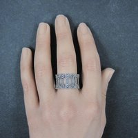 Wide Sterling Silver Marcasite Band Ring Size 7.5