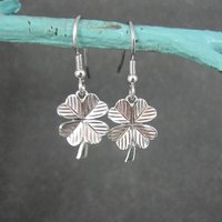 Sterling Silver 4 Leaf Clover Earrings