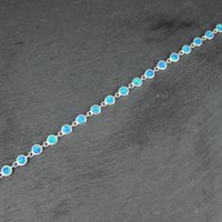 Dainty Sterling Silver Blue Opal Bracelet