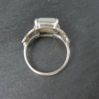 Sterling Silver Mother of Pearl and Marcasite Butterfly Ring Size 7