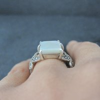 Sterling Silver Mother of Pearl and Marcasite Butterfly Ring Size 7