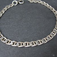 Vintage Sterling Mariner Anchor Chain Bracelet 7 Inches