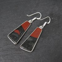 Sterling Silver Petrified Wood Earrings