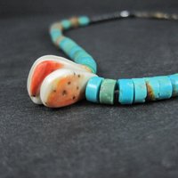 Vintage Pueblo Turquoise Heishi Necklace 13" Kids Native American