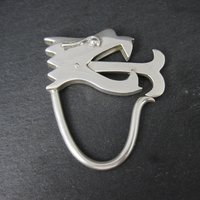 Mexican Sterling Dragon Head Key Ring Keychain Taxco Silver