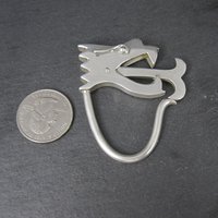 Mexican Sterling Dragon Head Key Ring Keychain Taxco Silver