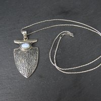 Sterling Arrowhead Opal Pendant Necklace