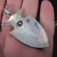 Sterling Arrowhead Opal Pendant Necklace