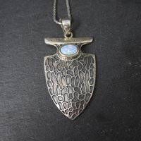 Sterling Arrowhead Opal Pendant Necklace
