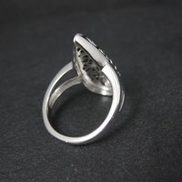 Sterling Silver Floral Filigree Dome Ring Size 8