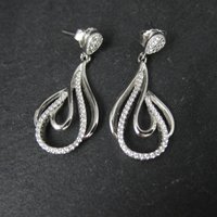 Sterling Silver Cubic Zirconia Earrings New Old Stock