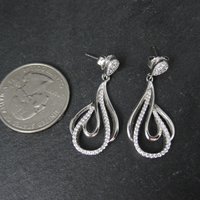 Sterling Silver Cubic Zirconia Earrings New Old Stock