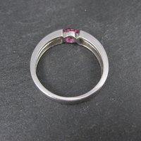 Pink Sapphire Solitaire Ring Sterling Silver Size 8 Estate Jewelry