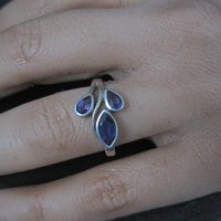 Sterling Silver Amethyst Ring Size 7 Estate Gemstone Jewelry