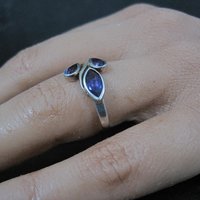 Sterling Silver Amethyst Ring Size 7 Estate Gemstone Jewelry