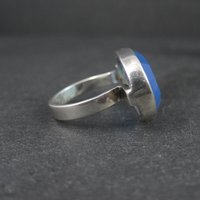 Sterling Silver Blue Chalcedony Ring Size 6